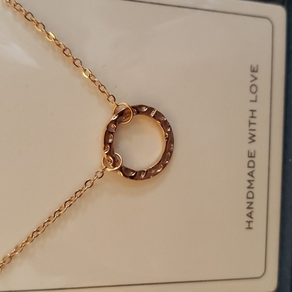 Ldurian 14K Dainty Gold Plated Minimal Karma Circle Necklace - Picture 3 of 6